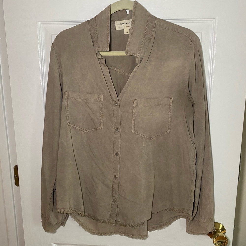 Cloth & Stone, Tan Top, Size M